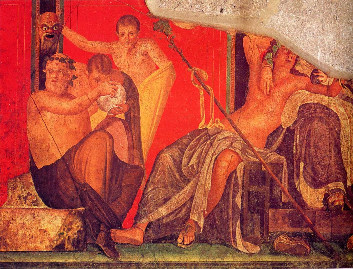 Fresco from the Sala di Grande Dipinto, Scene VI in the Villa de Misteri (Pompeii).