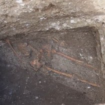 Ancient skeleton under Odessos wall