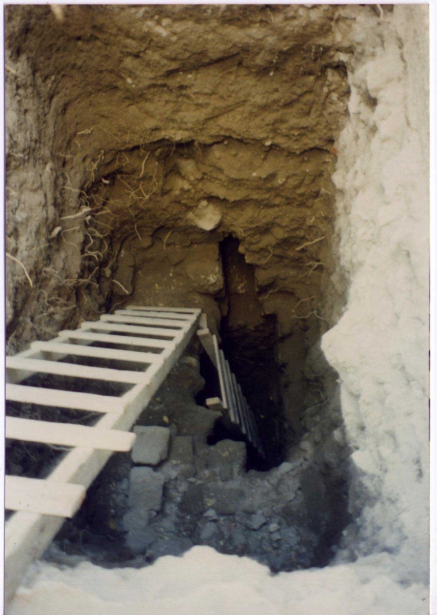 This is an image of excavation deep down into the latrine by the Ecole Biblique de Jerusalem. Credit: Jean-Baptiste Humbert.