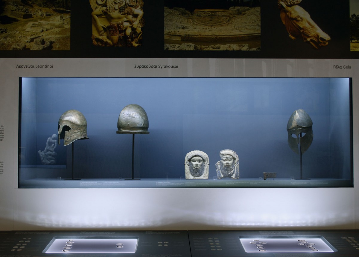 View of the exhibition “The Europe of Greece: Colonies and coins from the Alpha Bank Collection”, at the Archaeological Museum of Thessaloniki.