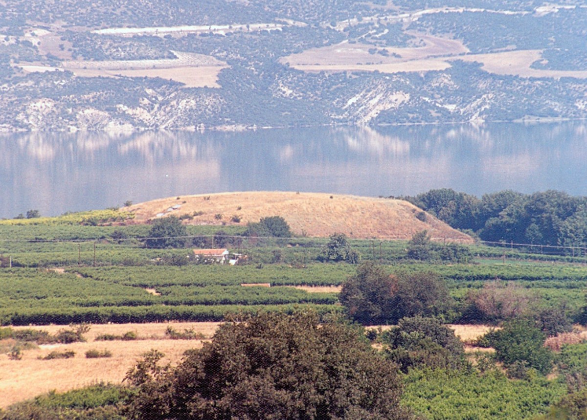 Fig. 7. The prehistoric settlement of Vasilara Rachi Velvendos, view from the south.