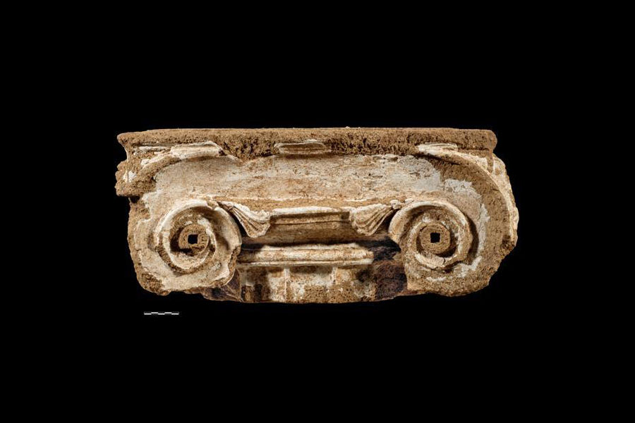 An Ionic column capital from the Prytaneion of Ambracia