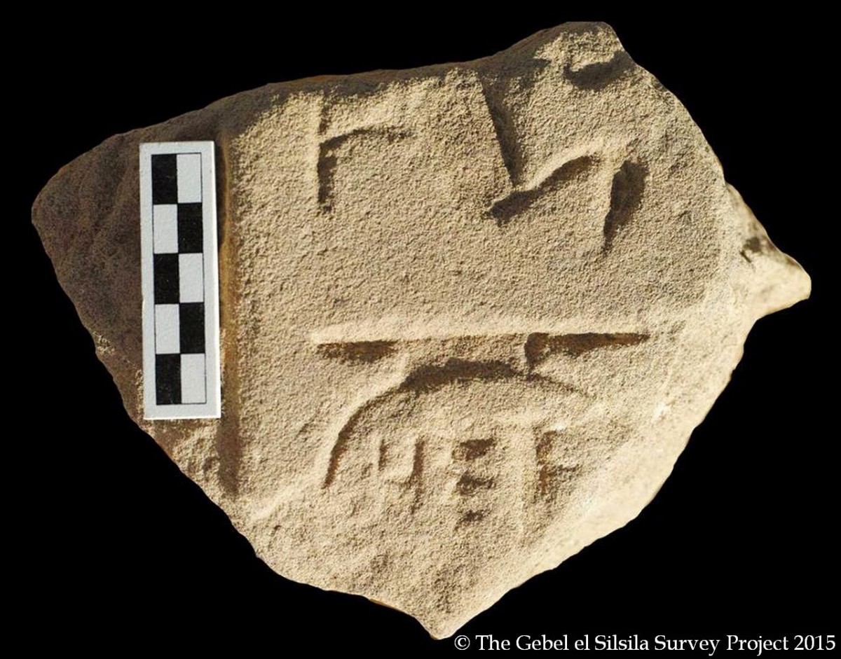 Fragment of Ramses II found at the site. Photo Credit: Gebel el Silsila Survey Project.