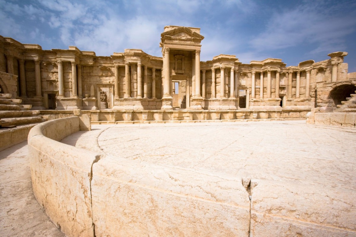 This unfinished Roman theatre dates back to the 2nd century CE, when Palmyra was once one of the most important cultural centres of the ancient world. In the mid-20th century it was restored and used as a venue for the annual Palmyra festival.
Photo Credi: The Guardian/Alamy