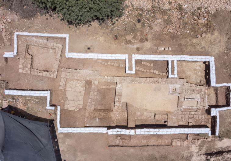 View of the floor plan of the Byzantine-era church. Photo Credit: Skyview, courtesy of Antiquities Authority.