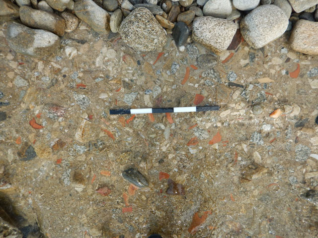 Delos: Floor of the building embedded in the beachrock. (Credit: Ministry of Culture, Education and Religious Affairs)