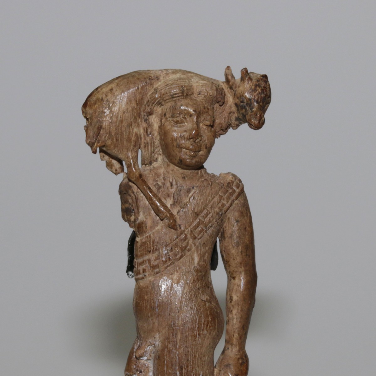 The statue  is made of ivory and dates from the Late New Kingdom to Early Late Period. Photo Credit: Aton Gallery.