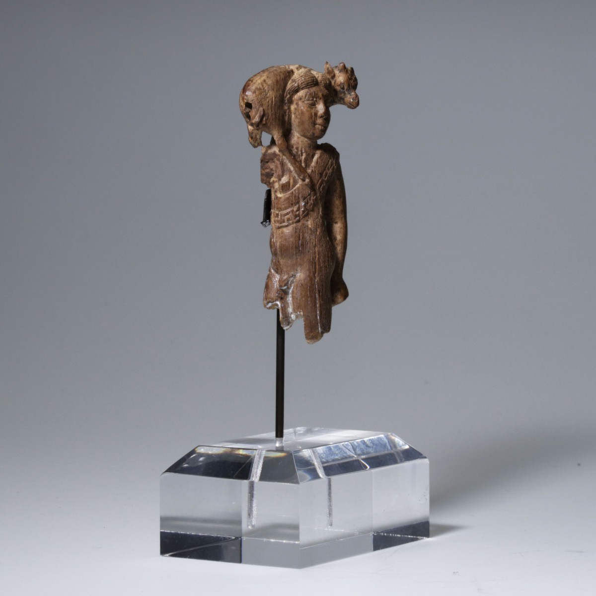 The statue  is made of ivory and dates from the Late New Kingdom to Early Late Period. Photo Credit: Aton Gallery.
