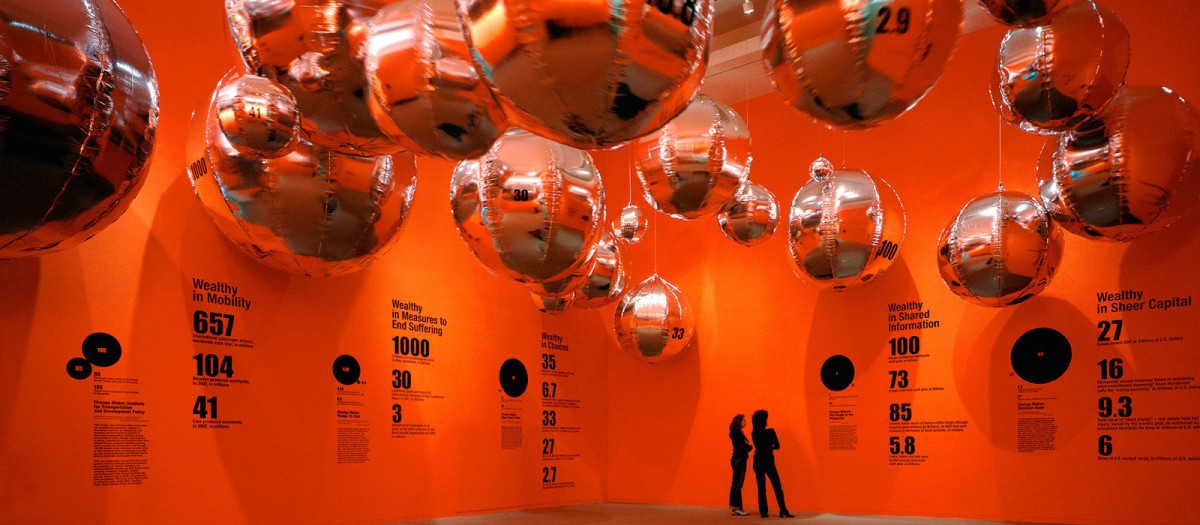 Fig. 2. View of the exhibition “Massive Change: The Future of Global Design”, Bruce Mau Design Studio | Vancouver Art Gallery, 2003 Photograph: ©Bruce Mau Design (http://institutewithoutboundaries.ca/?portfolio=massive-change).