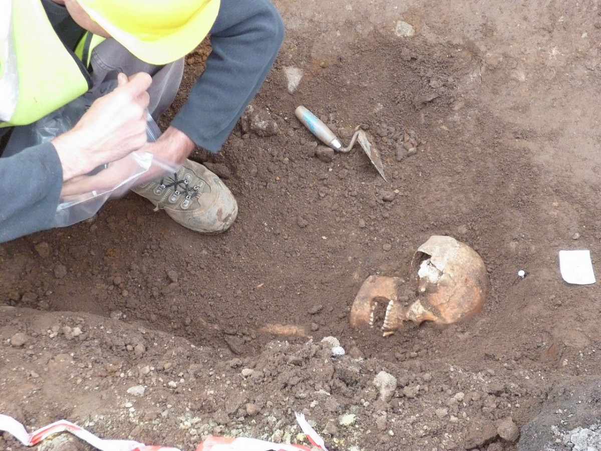 The skeletons have been removed for further study and works continued. Photo Credit: The Press and Journal.