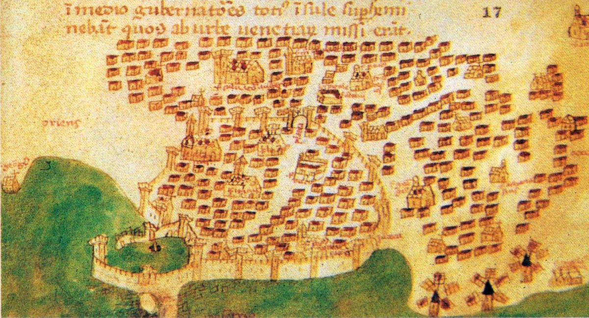 Fig.1. Candia during early Venetian rule (Christoforo Buondelmondi, 1415).