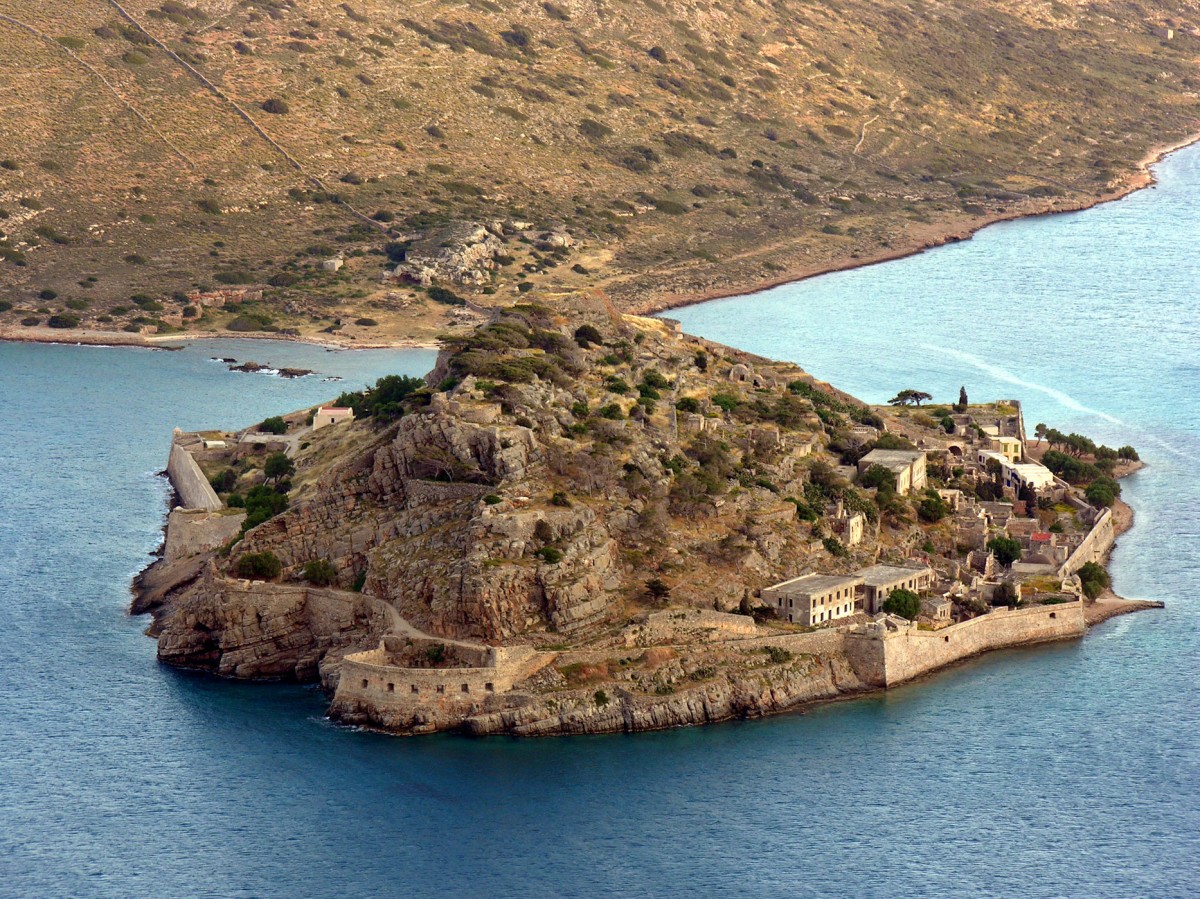 Fig. 28.The fortified islet of Spinalonga from the Northwest.