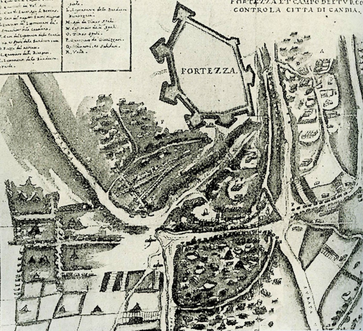 Fig. 1. 17th c. plan of the Inadiye fort (1648-1650), south of the city of Candia.