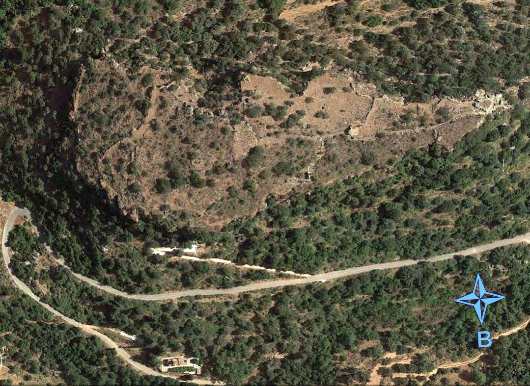 Fig. 15. The fortified area at Kyriakoselia in Chania. (Google Earth 2014)