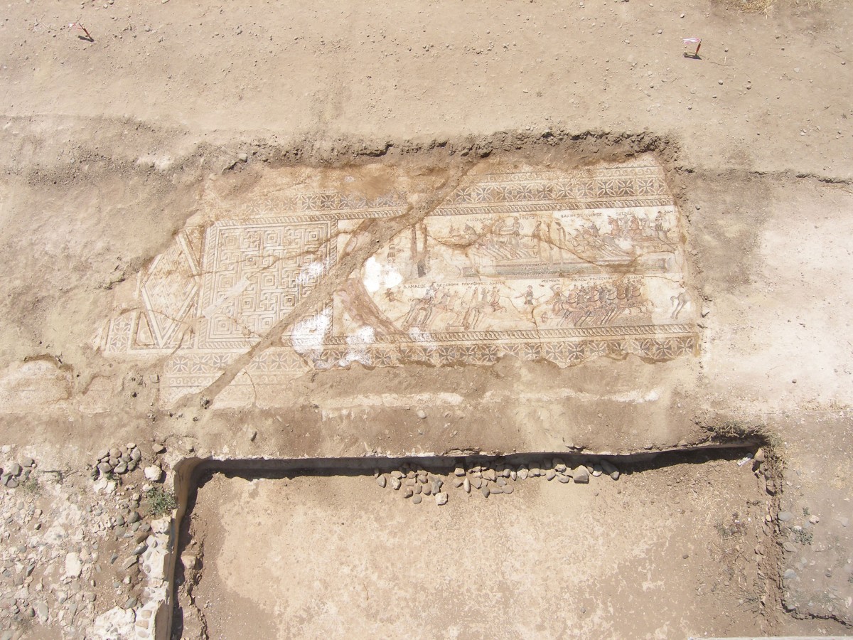 Mosaic floor of the first half of the 4th c. AD at Akaki, Cyprus. 