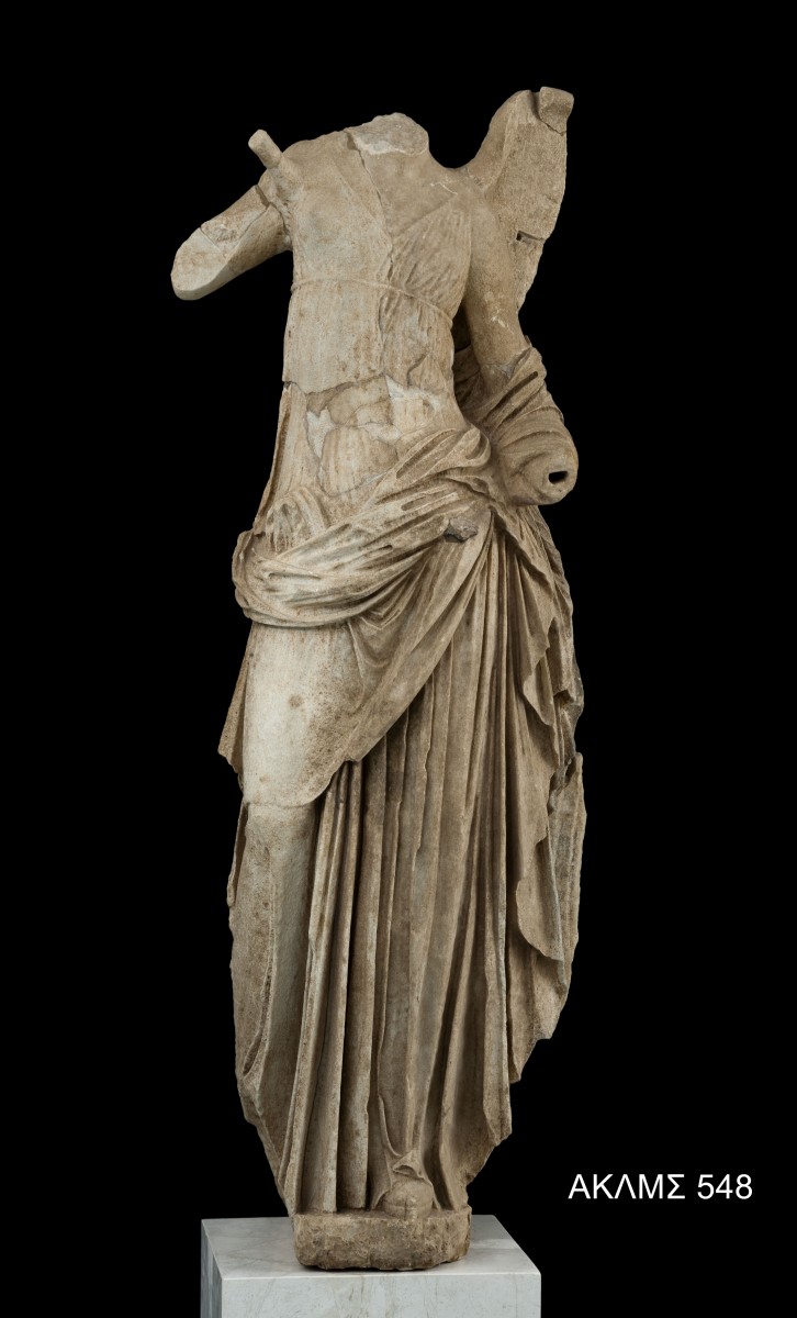 Nike statue, one of the four corner akroteria from the roof of the Hieron. 125 -100 BC. © Acropolis Museum. Photo Socrates Mavromatis.
