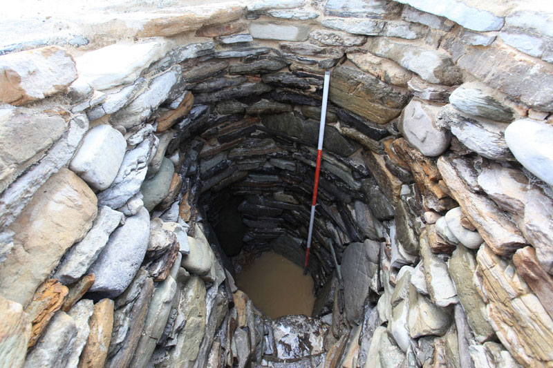 Beautifully preserved cistern at the site. Crown Copyright: Historic Scotland