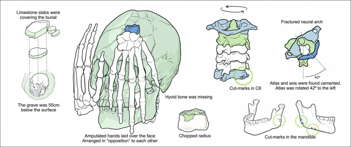 Schematic representation of Burial 26 from Lapa do Santo.
Credit: Drawing by Gil Tokyo.