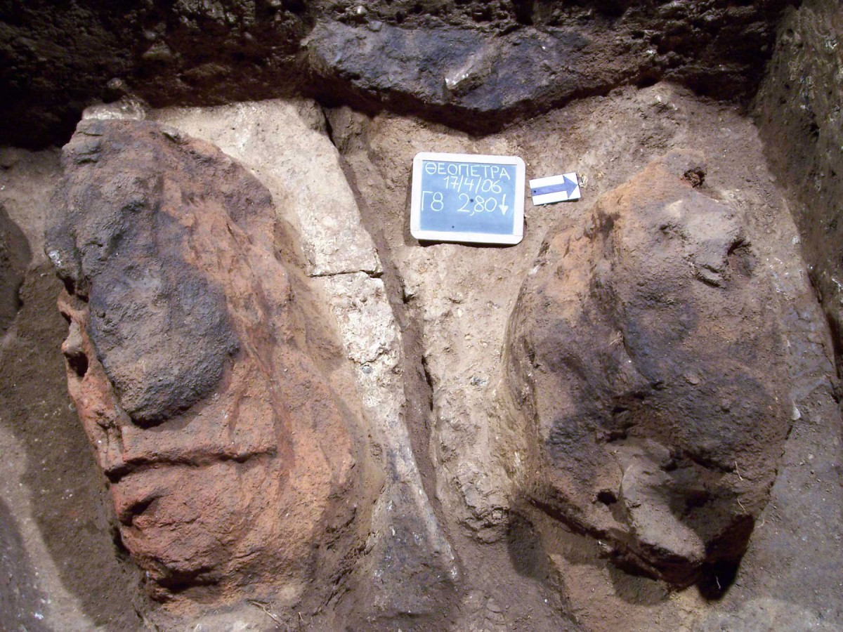 Fig. 24. Two more 60,000 year old hearths at another part of the cave but at the same depth.