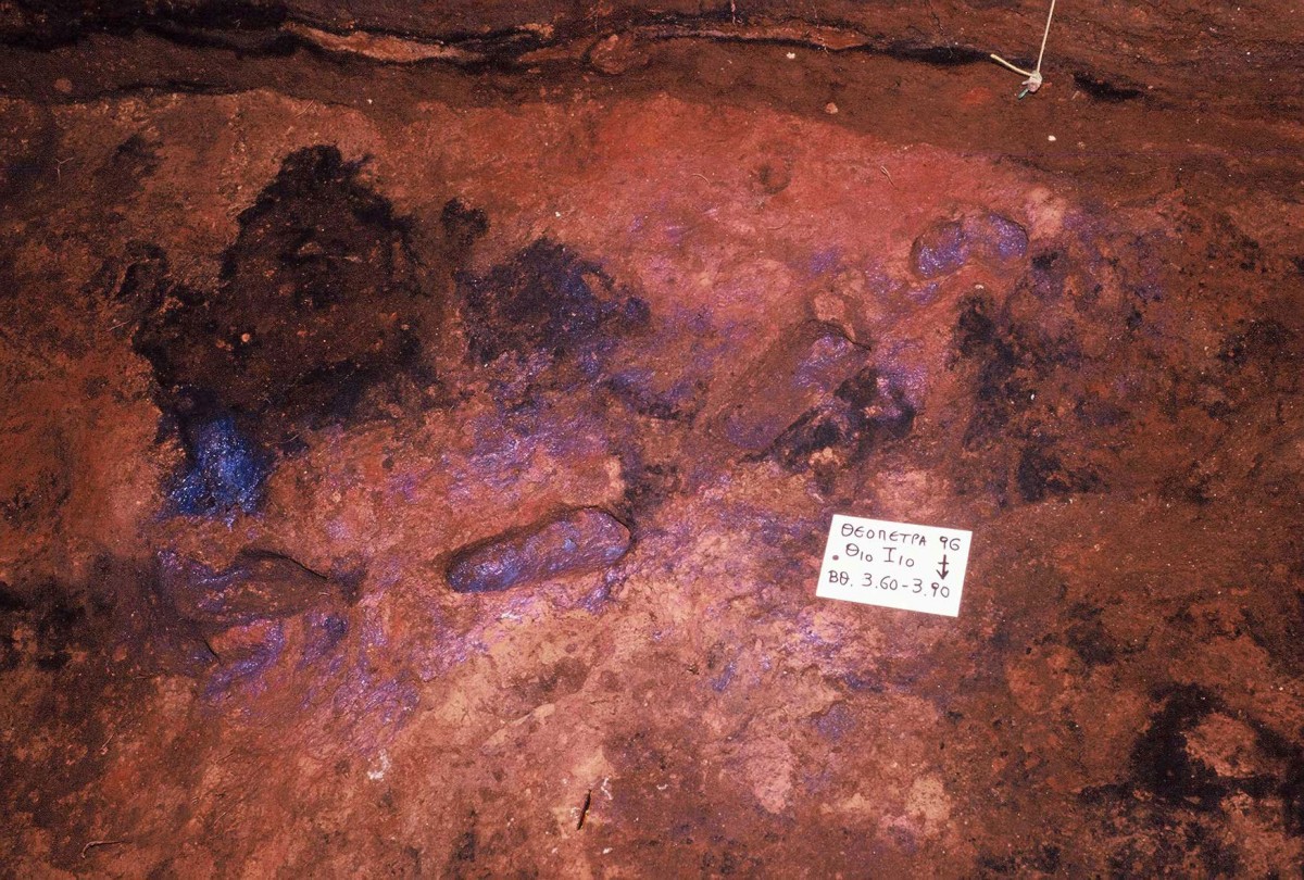 Fig. 40. Four human footprints found in layer dating between 128-131,000 years from today (Karkanas et al. 2014).