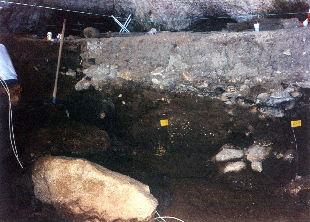 Fig. 7. Southern cross section Η11 Θ11 where a layer of stones can be seen originating from the karstic conduits.