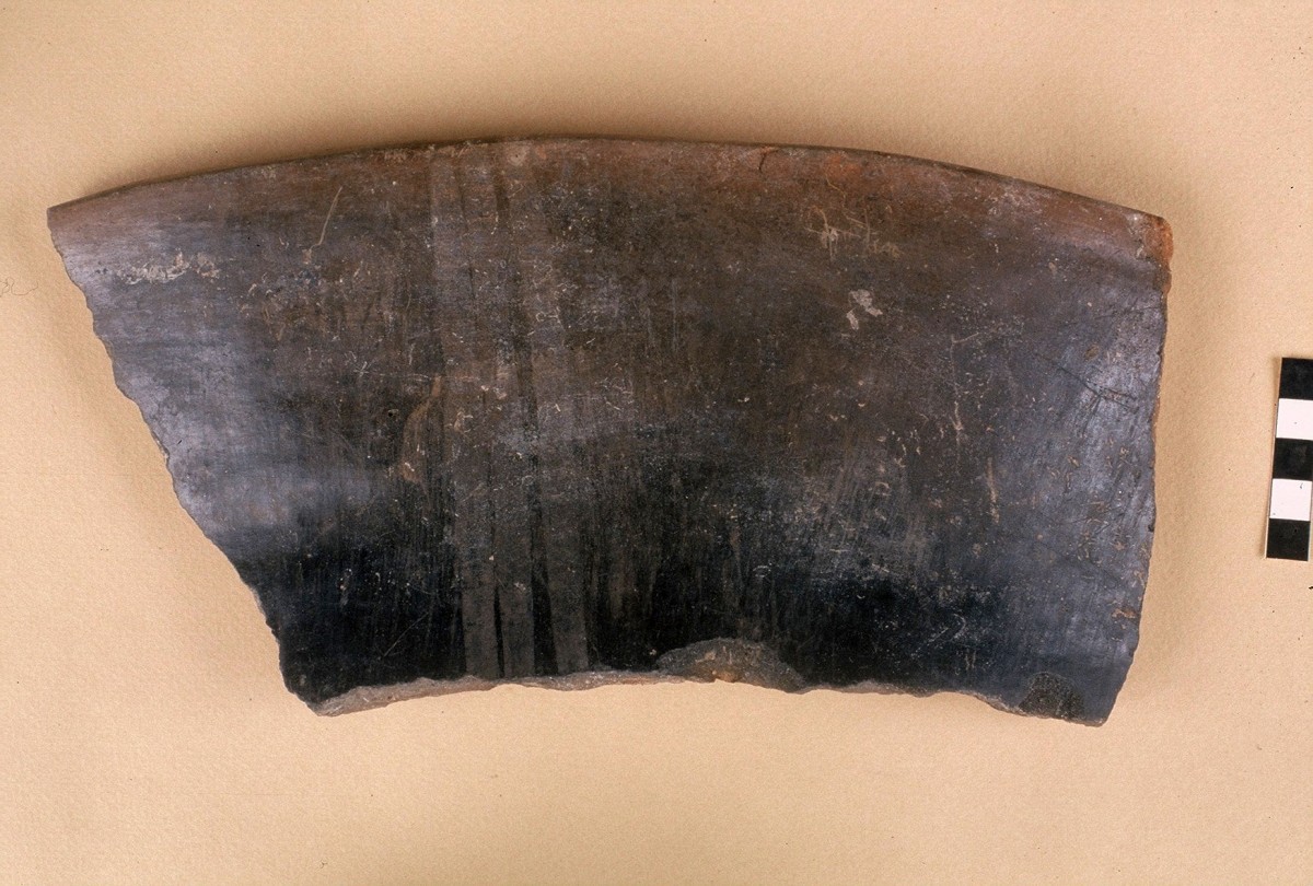 Fig. 22. Pithos sherd of the black polished Larissa type with additional painted decoration, Late Neolithic.