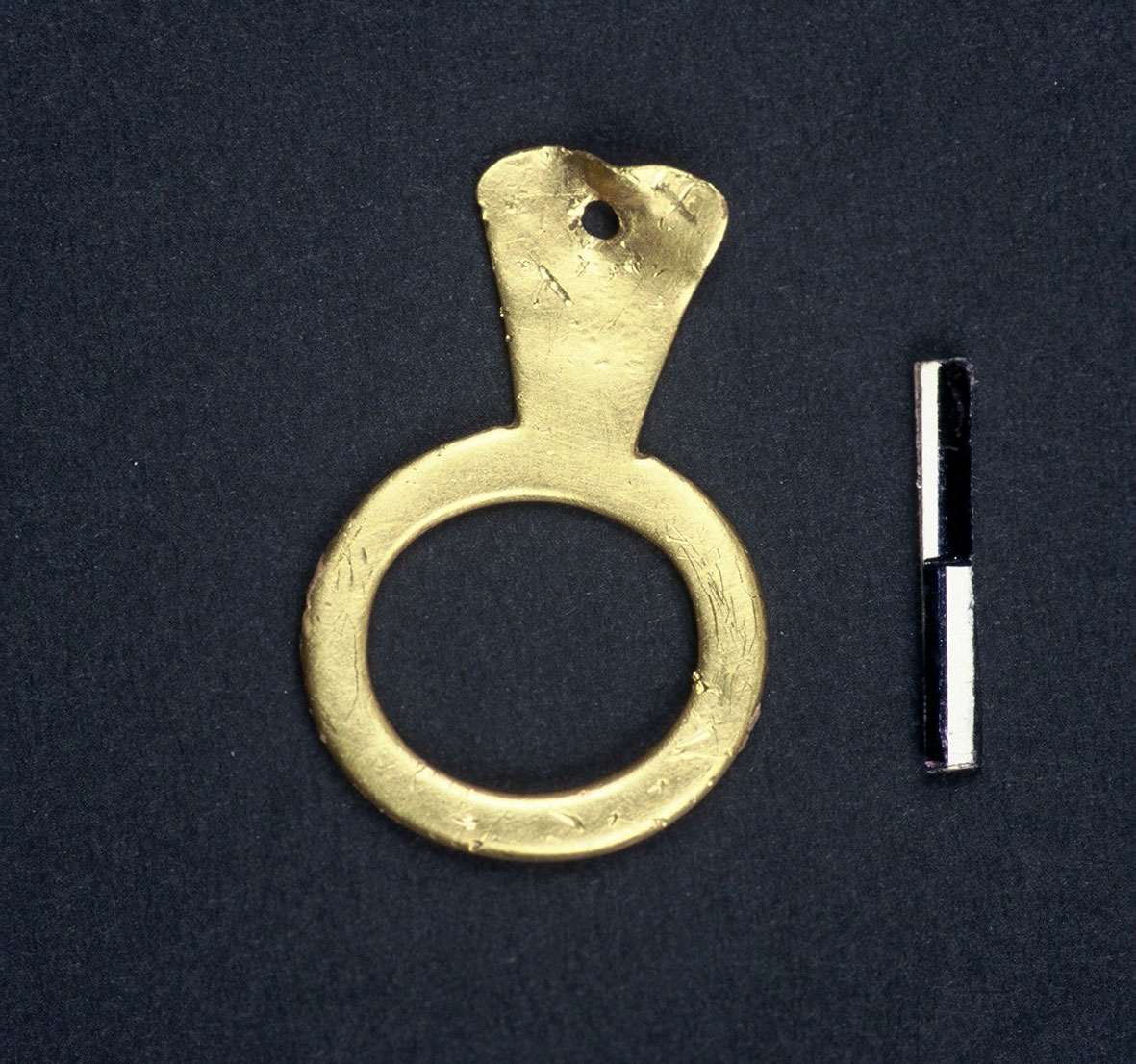 Fig. 38. Gold ring shaped ornament, probably conveys schematically the human form. Chalcolithic period.