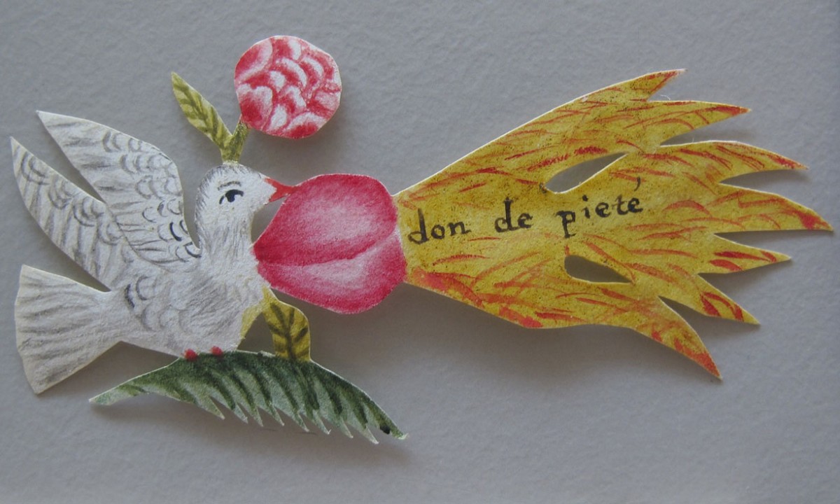 A paper dove included with one of the letters.
Photo Credit: Hague Museum for Communication