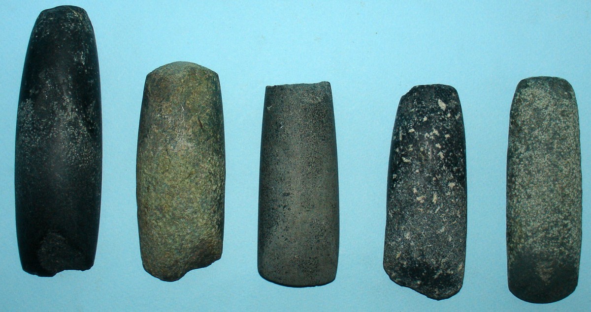 Fig. 2. Ground stone tools with a cutting edge (axes, adzes).