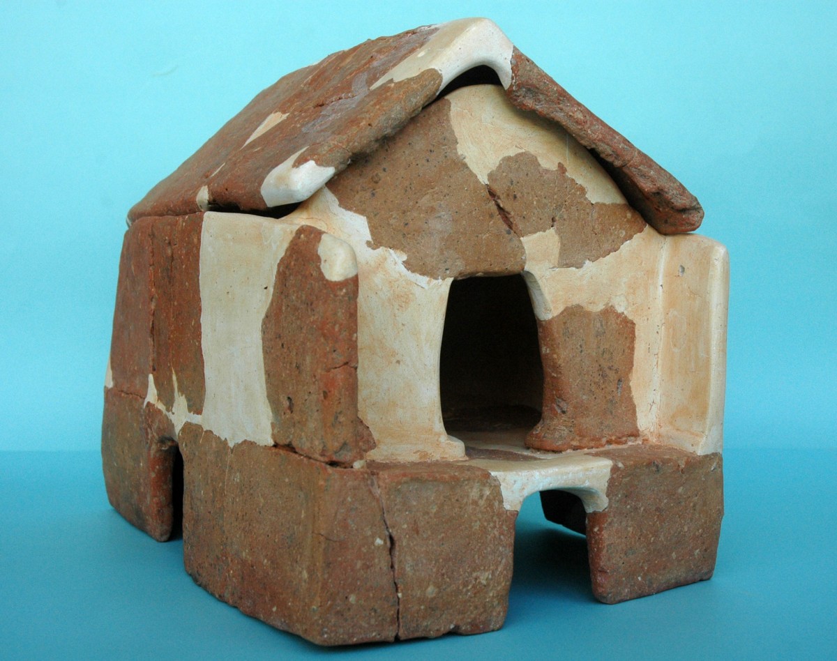 Fig. 7. Clay model of two storey building with porch.