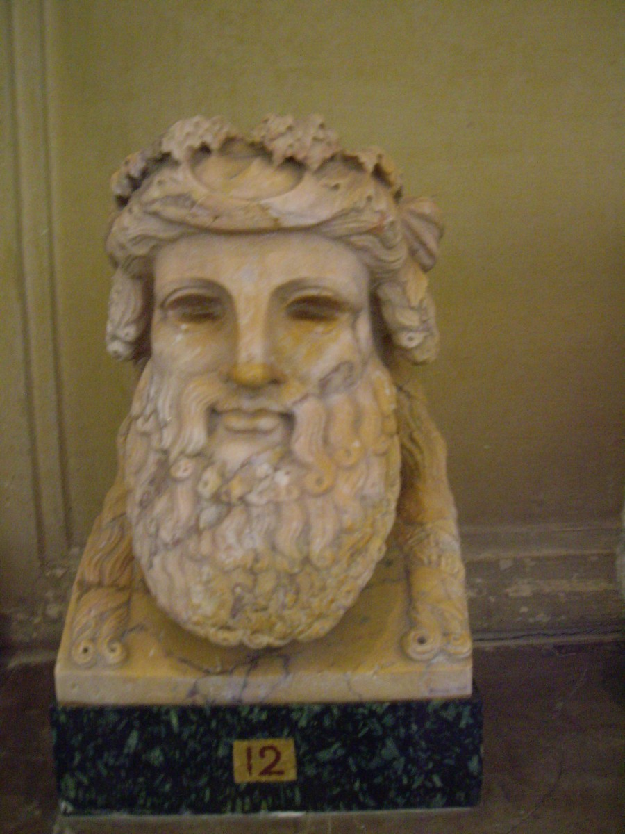 Bust’s base made of Krokean stone at the Vatican Museums
