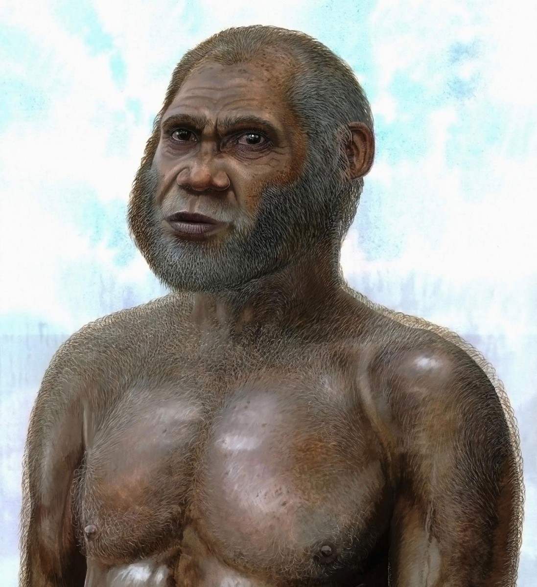 Artistic reconstruction of a Red Deer Cave man. Credit: Peter Schouten