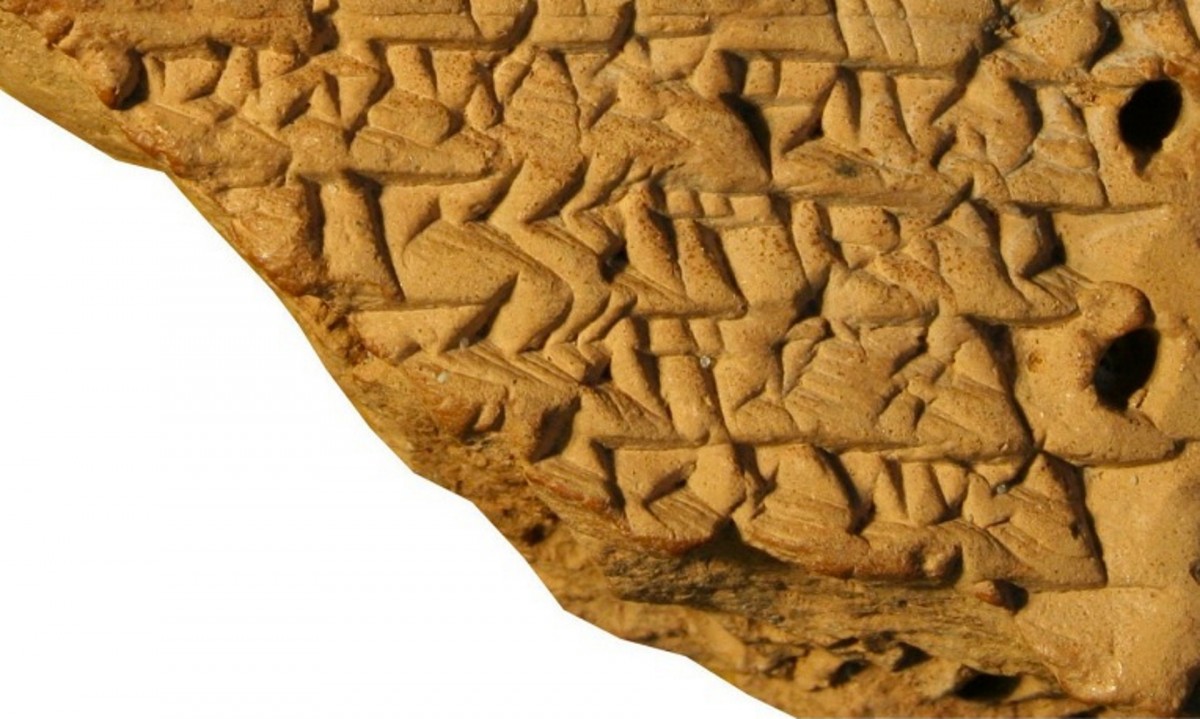 A fragment of one of the Babylonian tablets studied and which contains geometrical calculations. Photograph: Mathieu Ossendrijver/British Museum