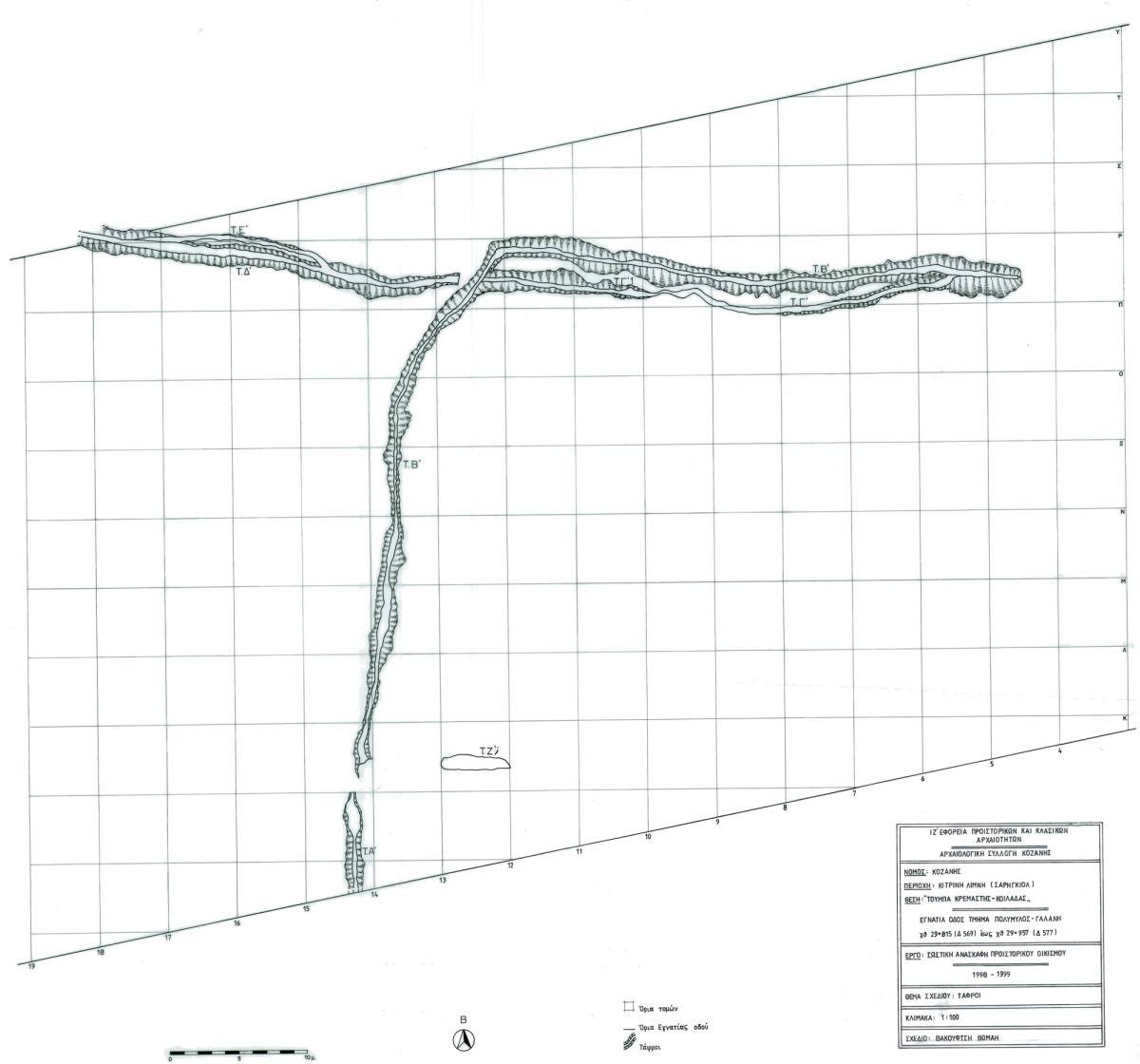 Fig. 2. Drawing of the Kremasti ditches.