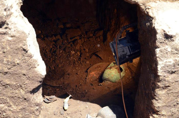 The tomb was discovered earlier this year and excavations have yielded treasures. Photo Credit: ANSA.
