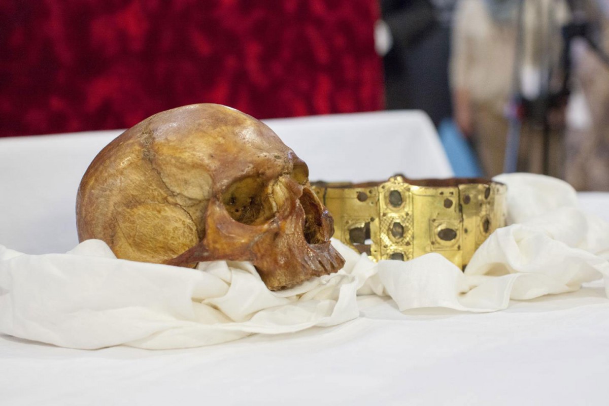 On April 23, 2014, the reliquary was opened at a ceremony in Uppsala Cathedral. After this, researchers from several scientific disciplines set to work running tests on the remains in an attempt to learn more about the medieval king. Credit: Mikael Wallerstedt.