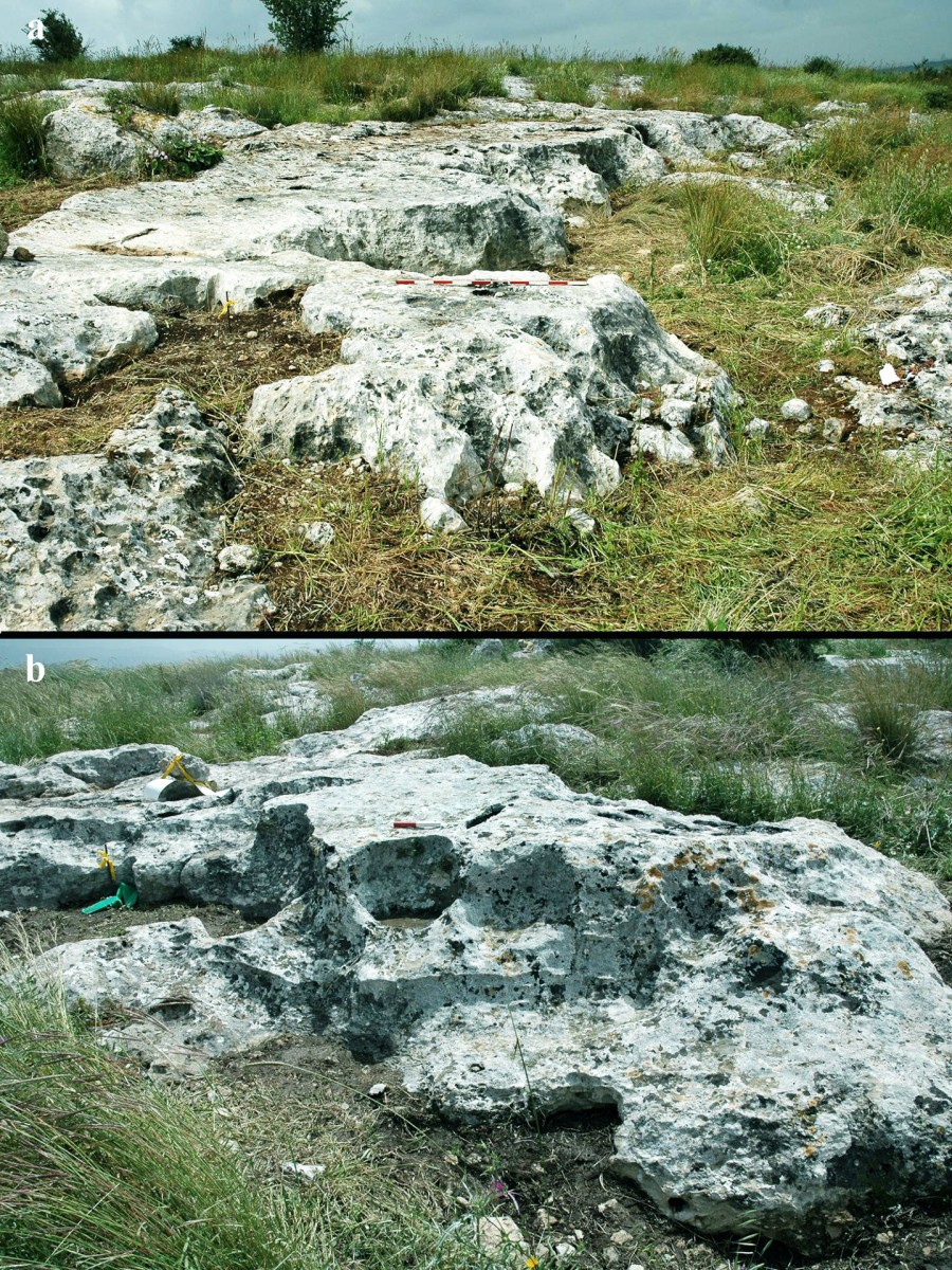 Step-like morphology of the quarrying front on the rocks.
Credit: Gabi Laron.