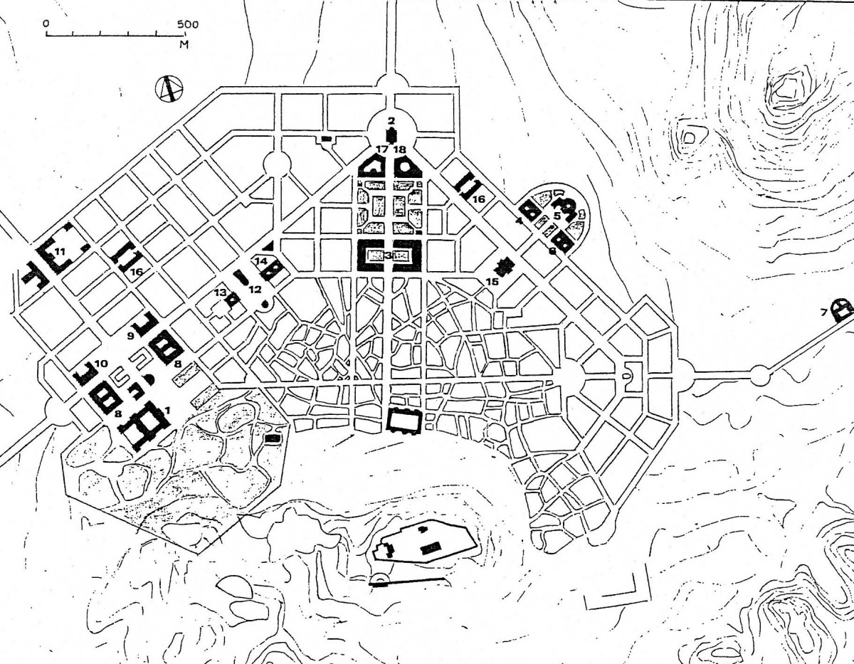 Fig. 3. Plan by Leo von Klenze (re designed by D. Roubien). See legends of figures.