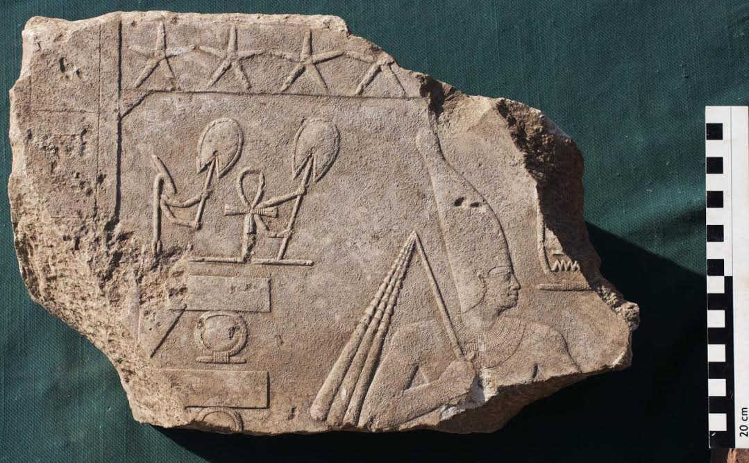 A relief discovered by the Egyptian-German Archaeological Mission to Matariya in Egypt.