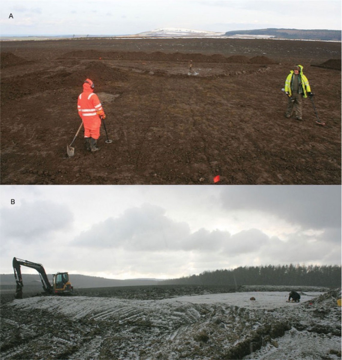 The archaeologists spent much of the winter excavating the field in Scotland. Photo Credit: Live Science.