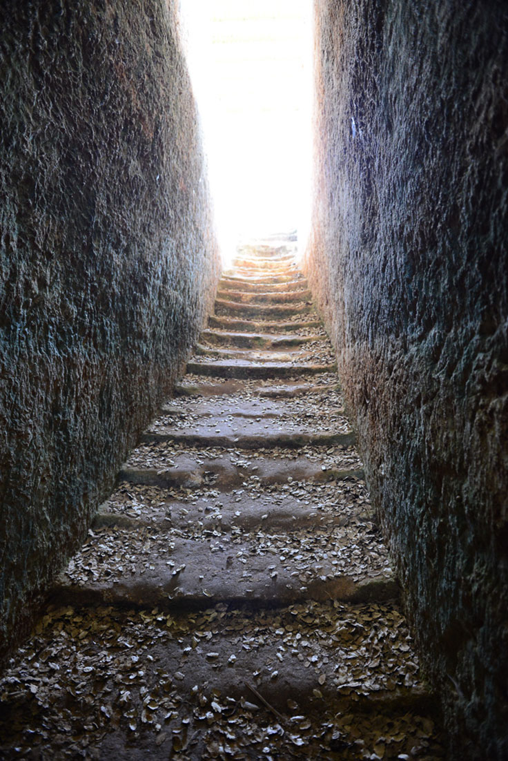 Coming out a tomb at Armenoi