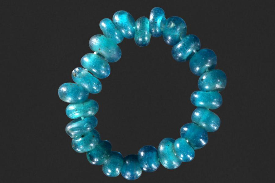 Turquoise beads found north of Struer, Denmark. © Moesgaard Museum