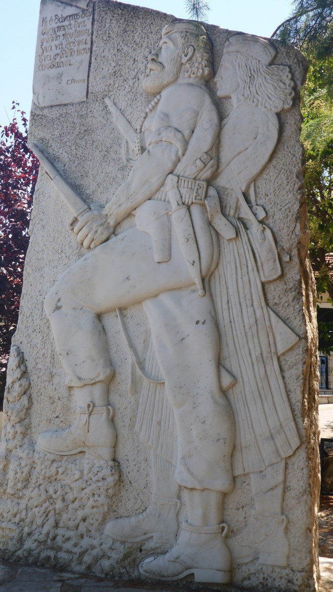 Sculpture by M. Kassis in Karya, Lefkada