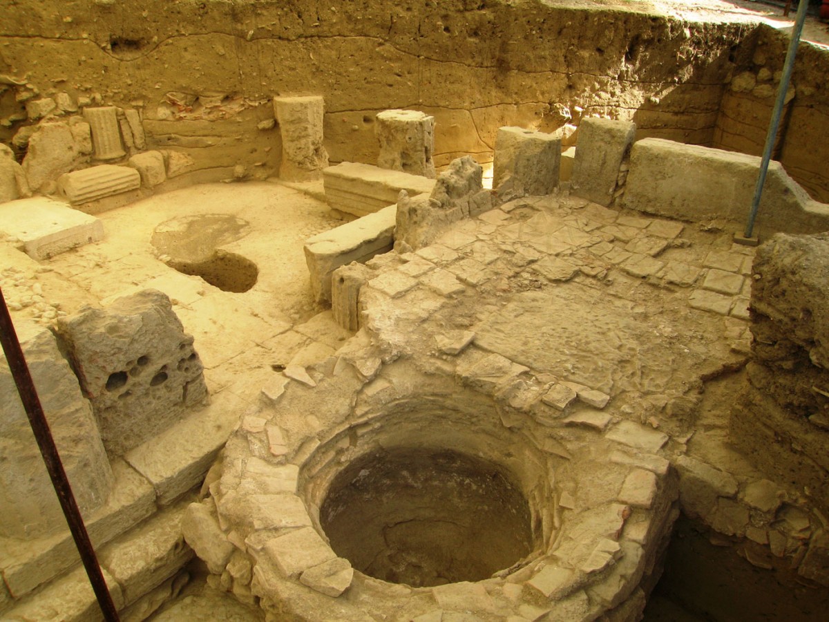 Fig. 13. The Asklepeion in Ancient Thouria. View from the northwest of the Early Christian era wine press. 