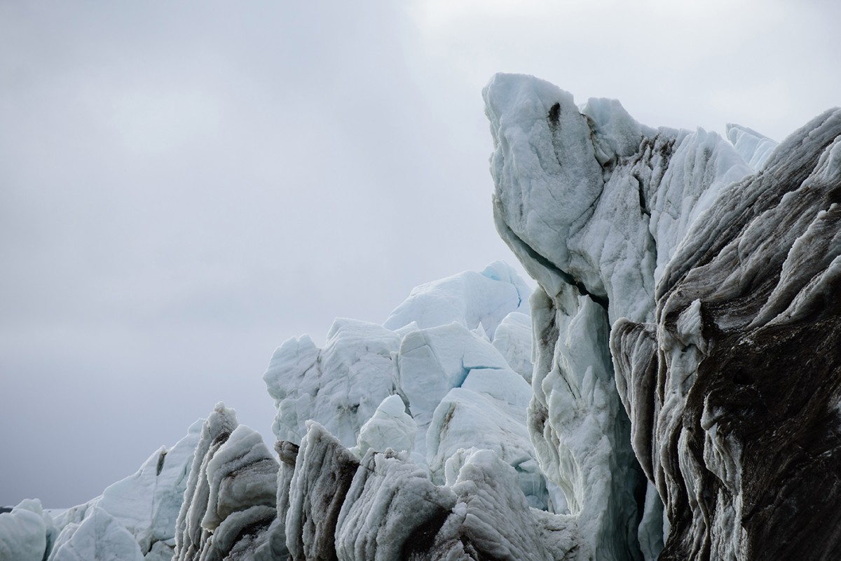 The retreating calving front of the Bloomstandbreen Glacier on Svalbard (Spitsbergen). © Alfred-Wegener-Institut/René Bürgi