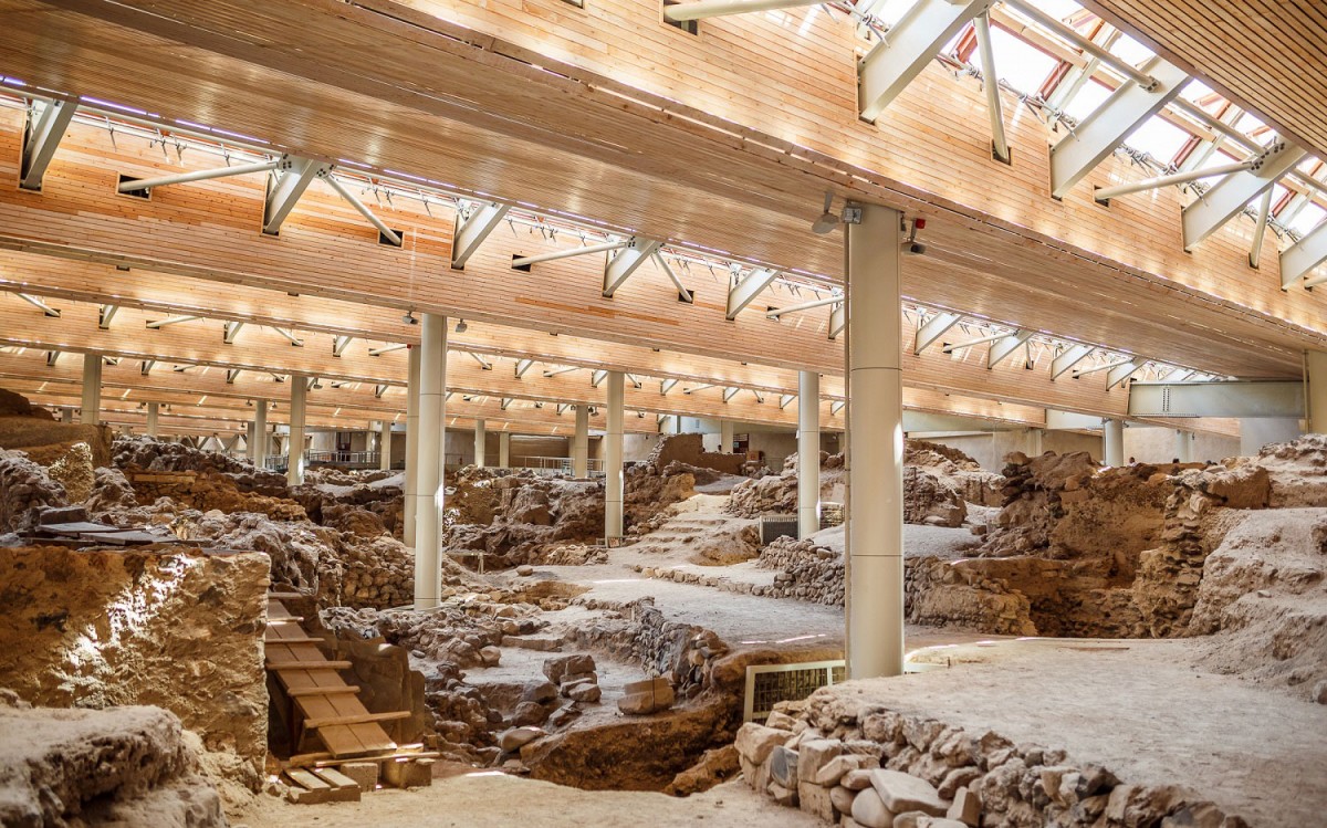 The archaeological site at Akrotiri had remained closed for a long time when part of the roof had collapsed. Photo Credit: Kaspersky Lab.