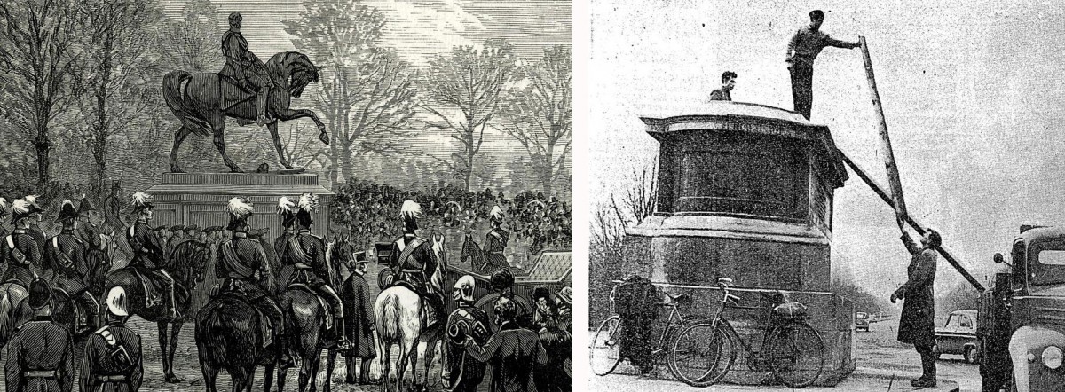 Fig. 7. The monument of Marshal Gough, British officer of Irish origin (1880), was removed in 1957 after it was vandalized. Sculptor: John Henry Foley (1779-1809).