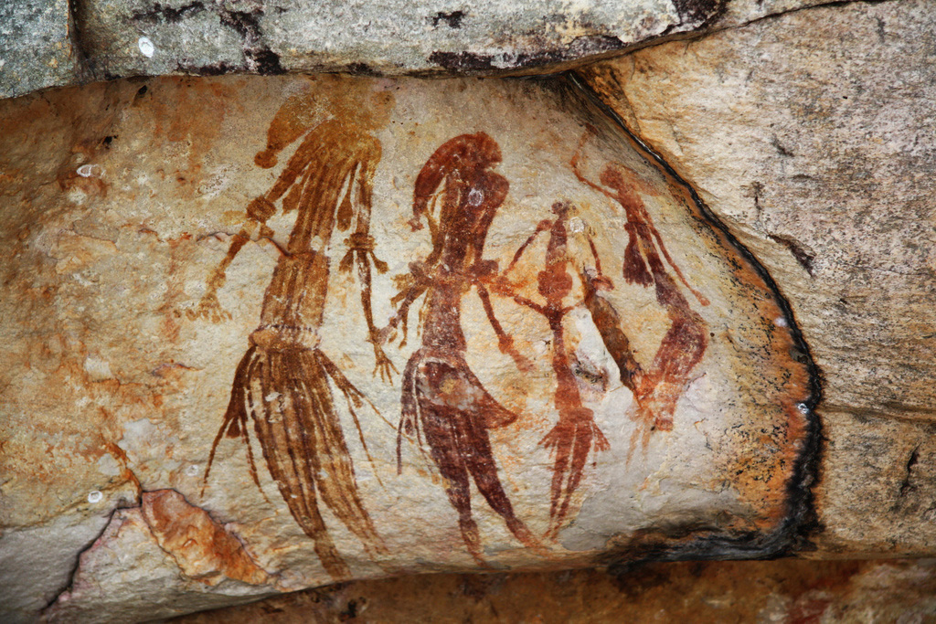    
Bradshaw rock paintings found in the north-west Kimberley region of Western Australia