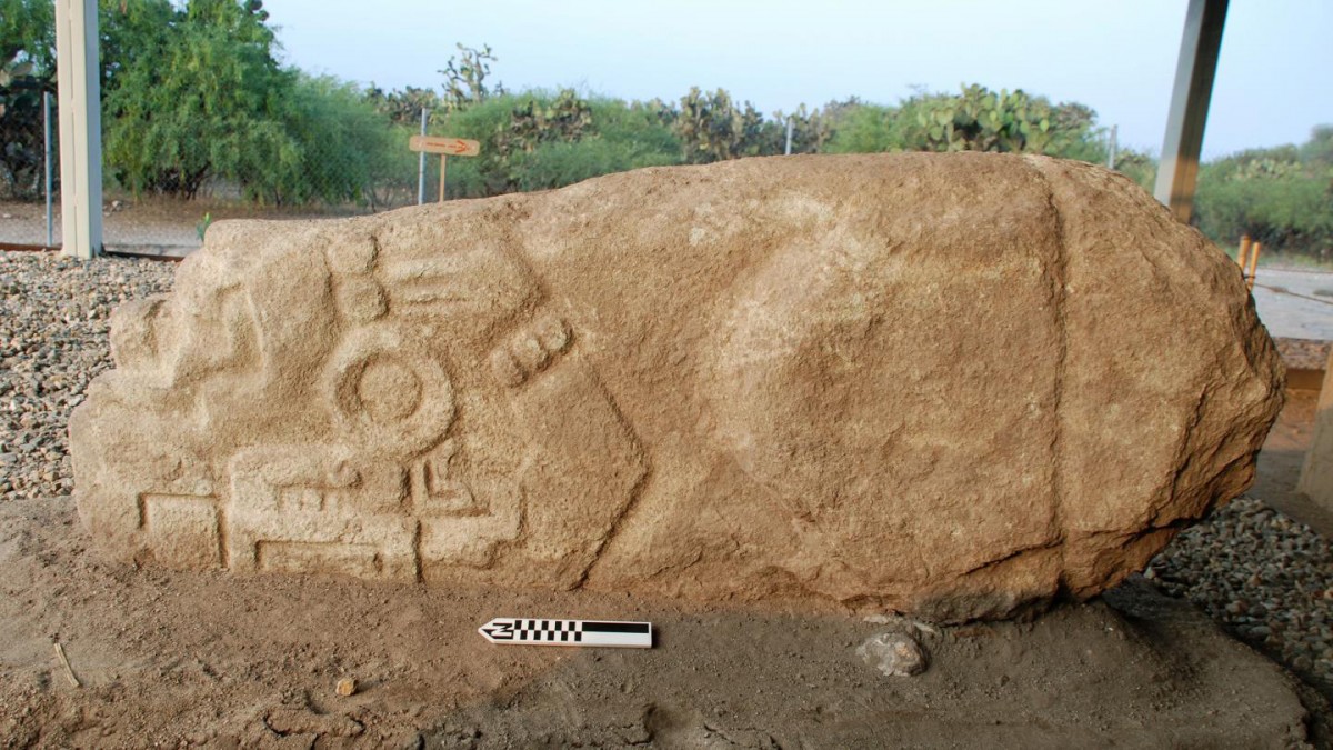 The crocodile stone discovered by Field Museum archaeologists.
Credit: © Linda Nicholas, The Field Museum