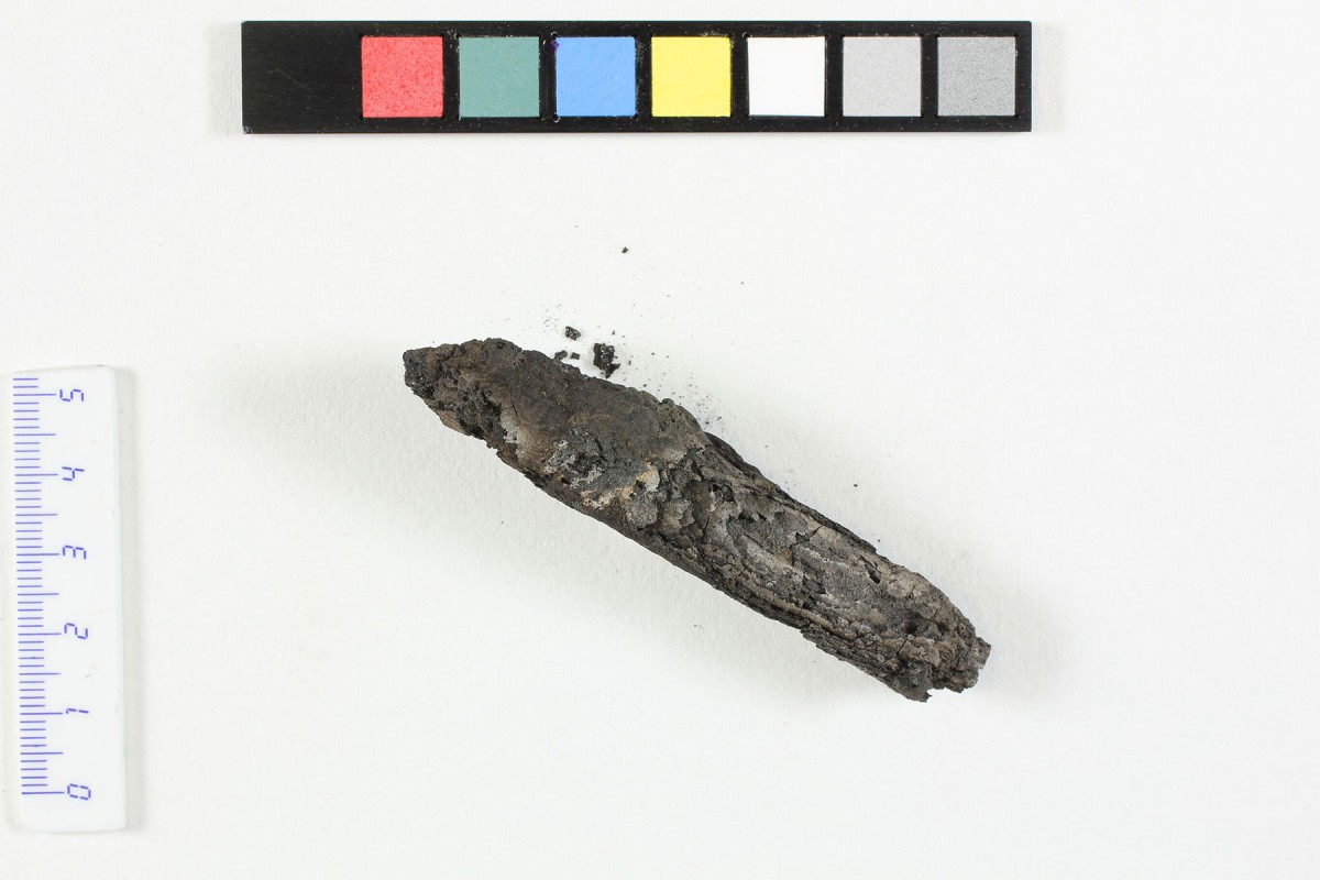 The charred scroll from Ein-Gedi. Image courtesy of the Leon Levy Dead Sea Scrolls Digital Library, IAA. Photo: S. Halevi
